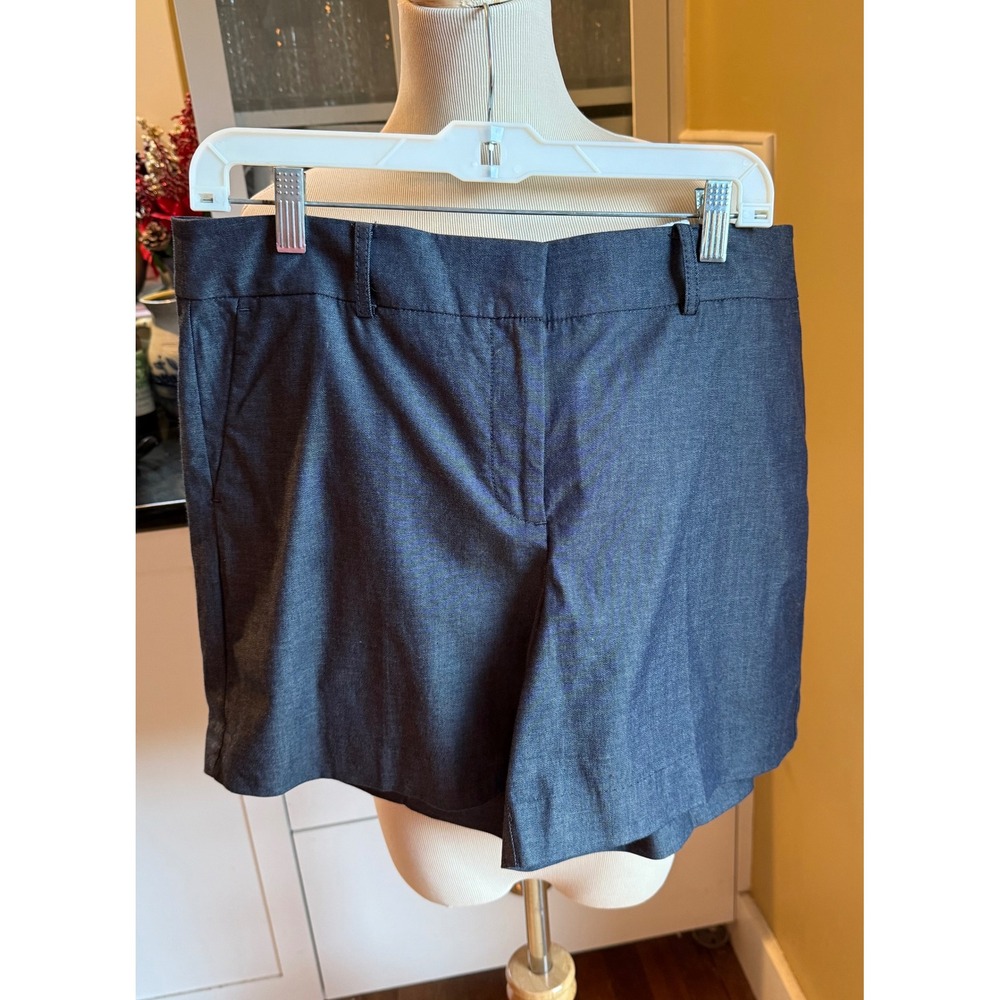 Ann Taylor Factory‎ The 6 Inch Short Navy Blue Mid Rise Cotton Stretch Shorts 12